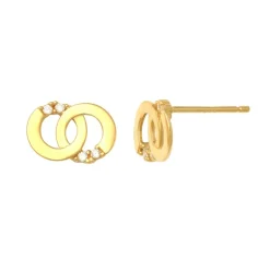 Guldörhängen Sparkling Double Rings 18K