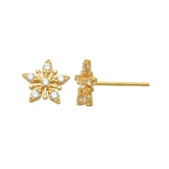 Guldörhängen Sparkling Flower 18K