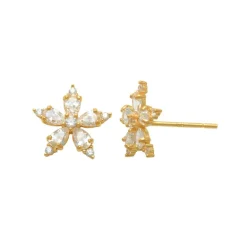 Guldörhängen Sparkling Flower 18K