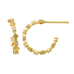 Guldörhängen Sparkling Half Hoop 18K