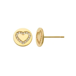 Guldörhängen Sparkling Heart 18K