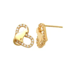 Guldörhängen Sparkling Heart & Cat 18K