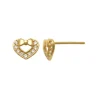 Guldörhängen Sparkling Heart & Ribbon 18K