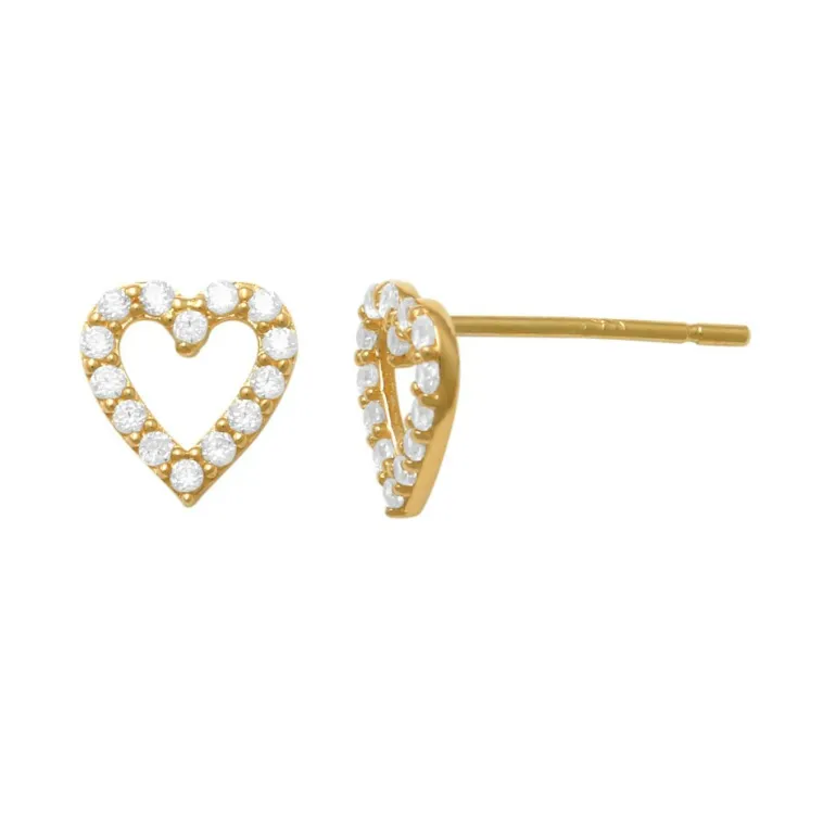 Guldörhängen Sparkling Heart 18K