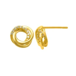 Guldörhängen Sparkling Knot 18K