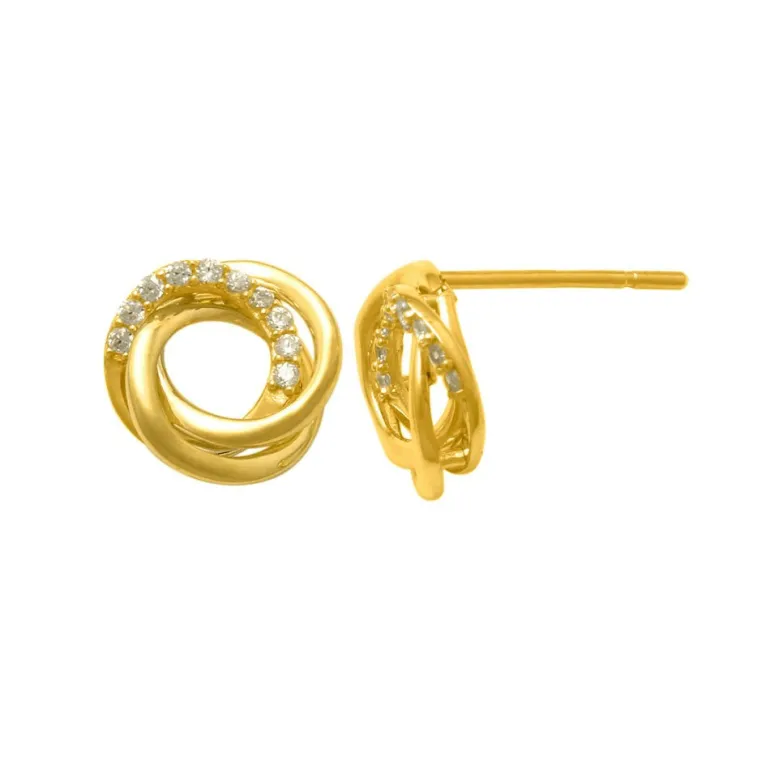 Guldörhängen Sparkling Knot 18K