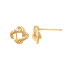 Guldörhängen Sparkling Knot 18K