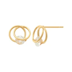 Guldörhängen Sparkling Love Rings 18K