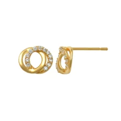 Guldörhängen Sparkling Love Rings 18K