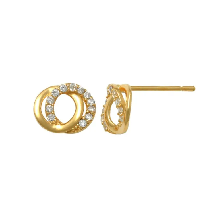 Guldörhängen Sparkling Love Rings 18K