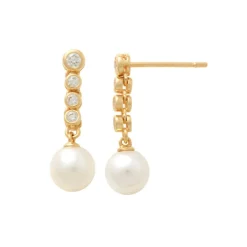Guldörhängen Sparkling Pearl 18K