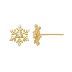 Guldörhängen Sparkling Snowflake 18K
