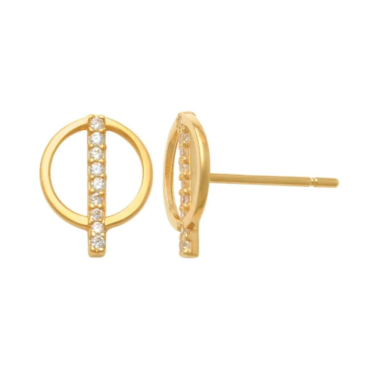 Guldörhängen Sparkling Split Circle 18K