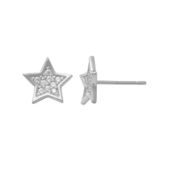 Guldörhängen Star 18K Vitguld