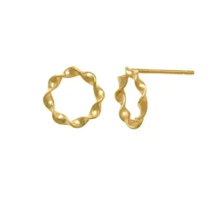 Guldörhängen Twisted Circle 18K