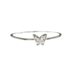 Guldring Butterfly 18K Vitguld
