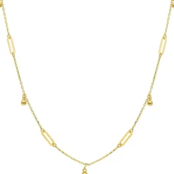 Halsband Beads & Paper Clip 18K Guld