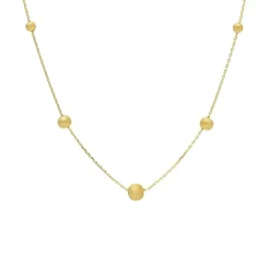 Halsband Brushed Beads 18K Guld