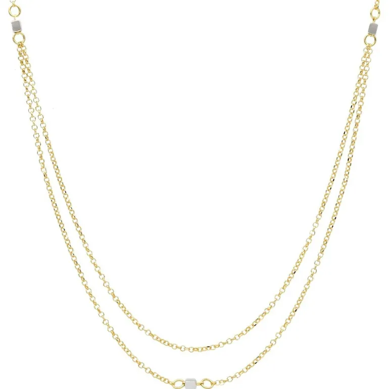 Halsband Cube 18K Bicolore Guld