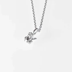 Halsband Cute Frog with Crown Silver