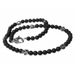 Halsband Dödskalle Svart/ Stål