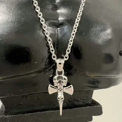 Halsband Dolk Skull Stål