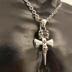 Halsband Dolk Skull Stål