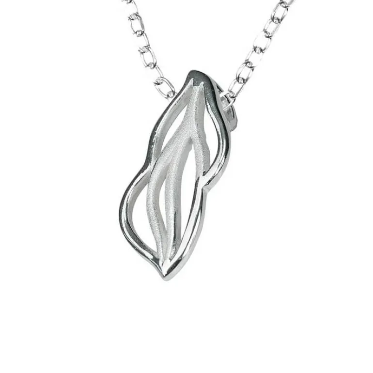 Halsband Hanging Leaf Silver