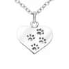 Halsband Heart With Paws Silver