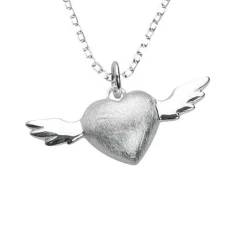 Halsband Heart With Wings Silver