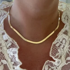 Halsband Herringbone Förgyllt Silver - 4,2 mm
