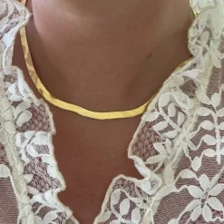Halsband Herringbone Förgyllt Silver - 5,5 mm