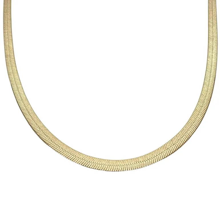 Halsband Herringbone Sand Shimmer Förgyllt Silver - 3,5 mm
