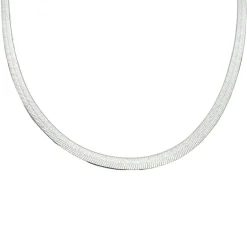 Halsband Herringbone Sand Shimmer Silver - 3,5 mm