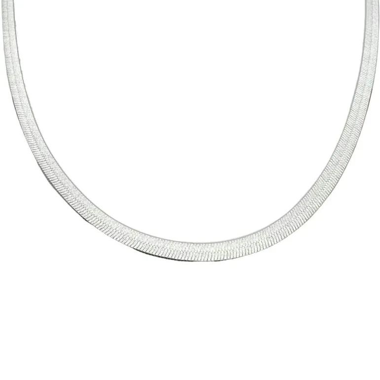 Halsband Herringbone Sand Shimmer Silver - 3,5 mm
