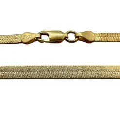 Halsband Herringbone Sand Shimmer Förgyllt Silver - 3,5 mm