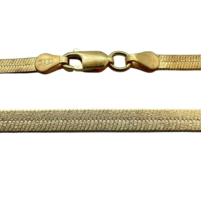 Halsband Herringbone Sand Shimmer Förgyllt Silver - 3,5 mm