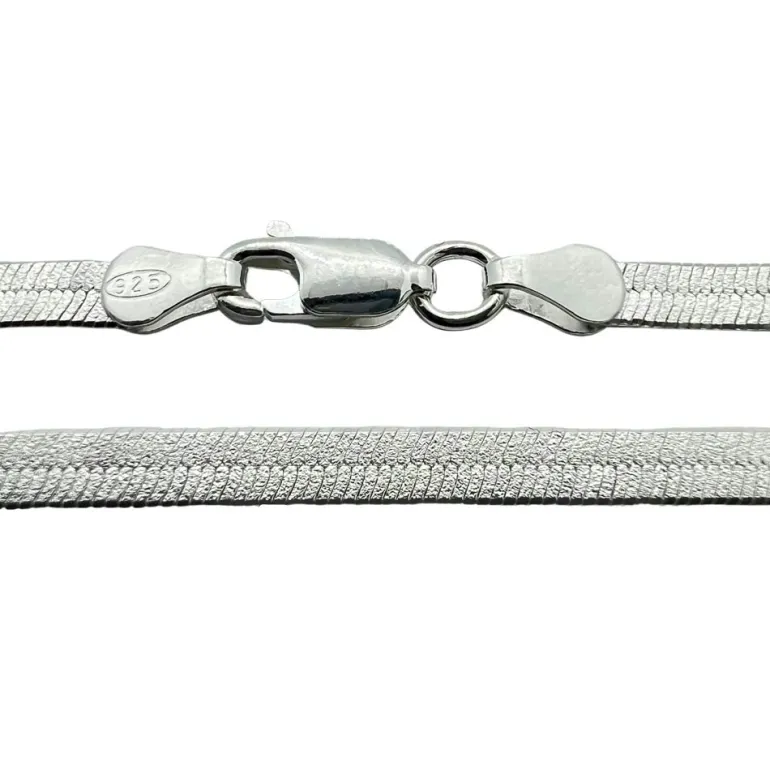 Halsband Herringbone Sand Shimmer Silver - 3,5 mm