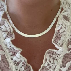 Halsband Herringbone Silver - 5,5 mm