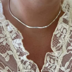 Halsband Herringbone Silver - 3 mm