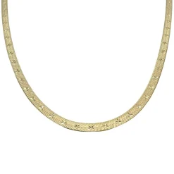 Halsband Herringbone Star Förgyllt Silver - 3,5 mm