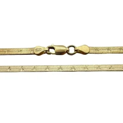 Halsband Herringbone Star Förgyllt Silver - 3,5 mm