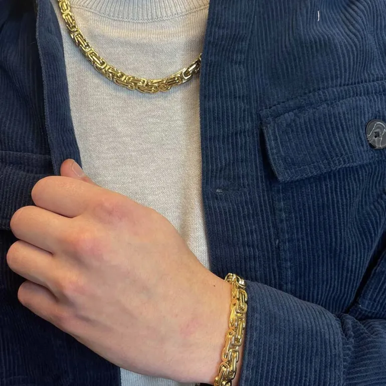 Halsband Kejsar Förgyllt Stål - 7,5 mm