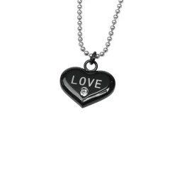 Halsband Love Svart Stål