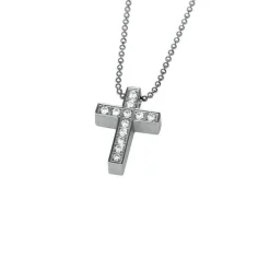 Halsband Mini Sparkling Cross Stål