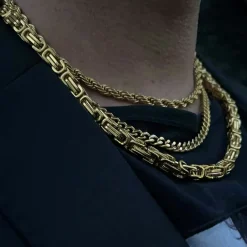 Halsband Pansar Förgyllt Stål - 6,5 mm