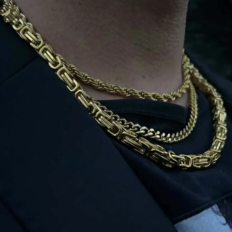 Halsband Pansar Förgyllt Stål - 6,5 mm