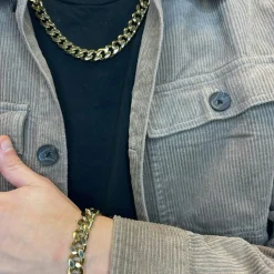 Halsband Pansar Förgyllt Stål - 12 mm