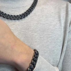 Halsband Pansar Svart Stål - 12 mm