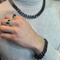 Halsband Pansar Svart Stål - 12 mm